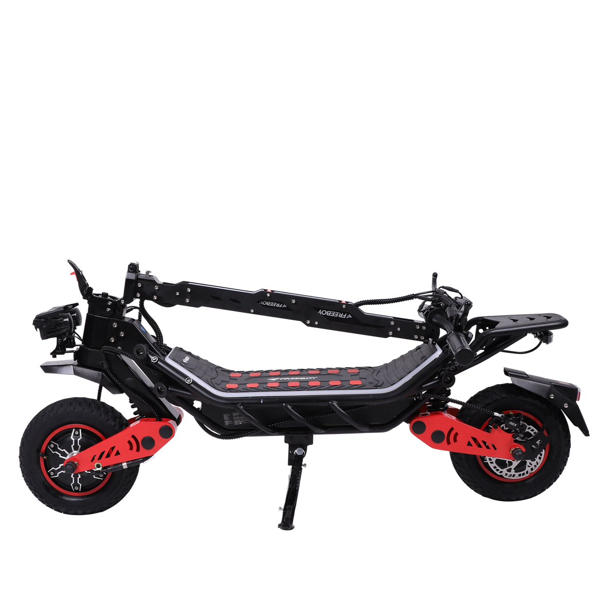 FREEBOY H10 electric scooter folded side view on white background