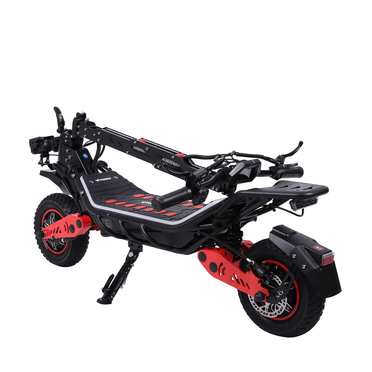 FREEBOY H10 electric scooter folded three-quarter view on white background
