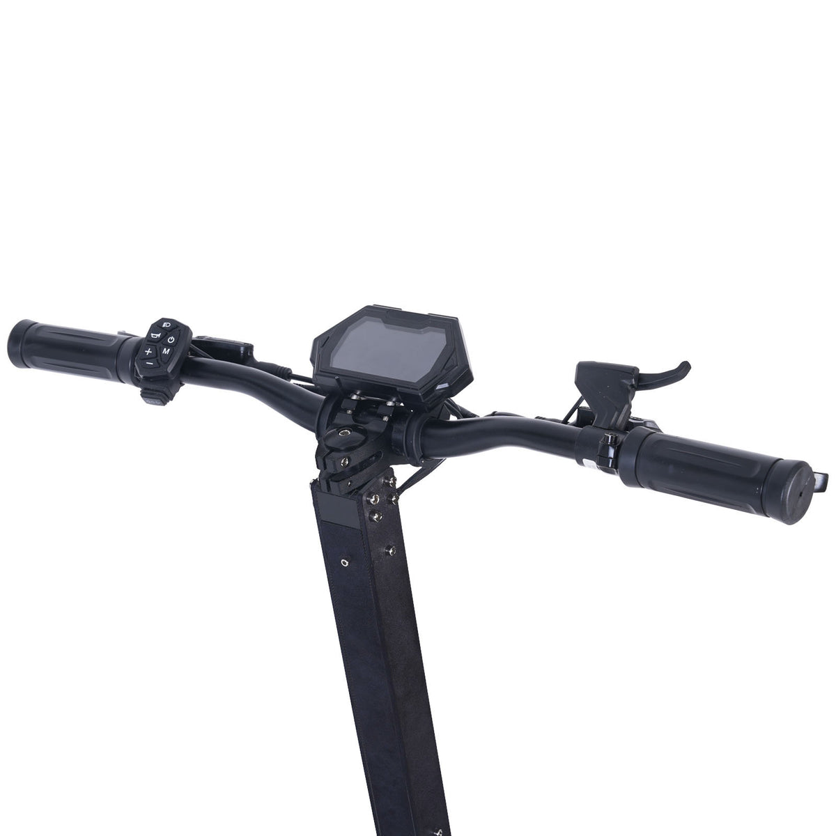 FREEBOY H8 black electric scooter handlebar and display detail on white background