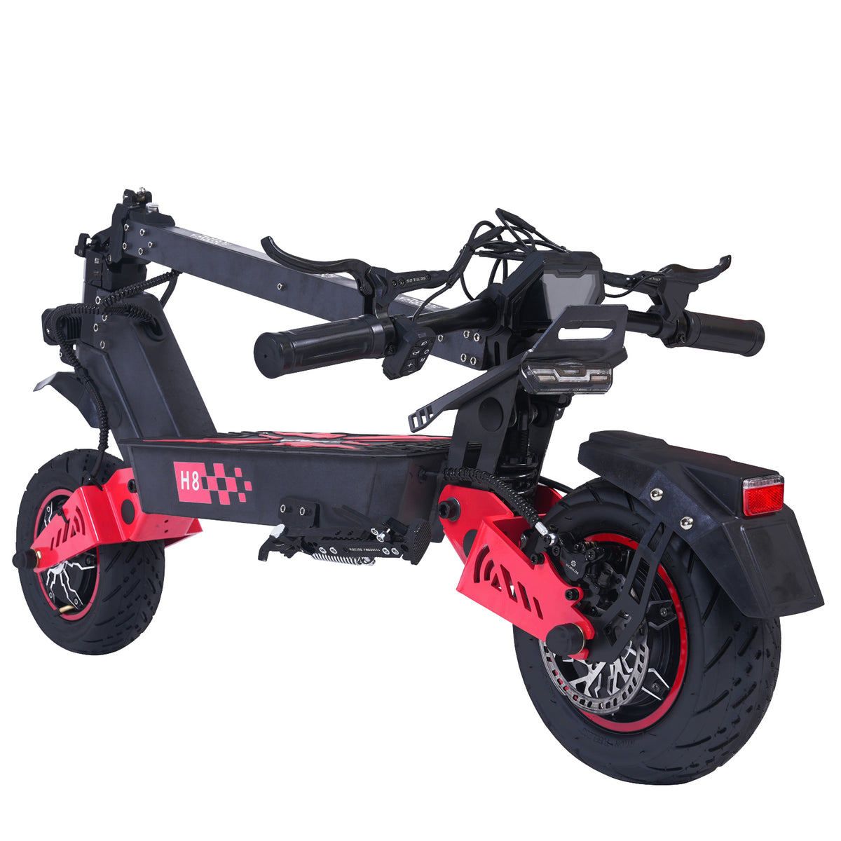 FREEBOY H8 black electric scooter folded view on white background