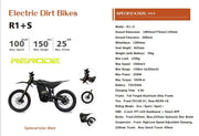 RERODE R1+S electric dirt bike specifications