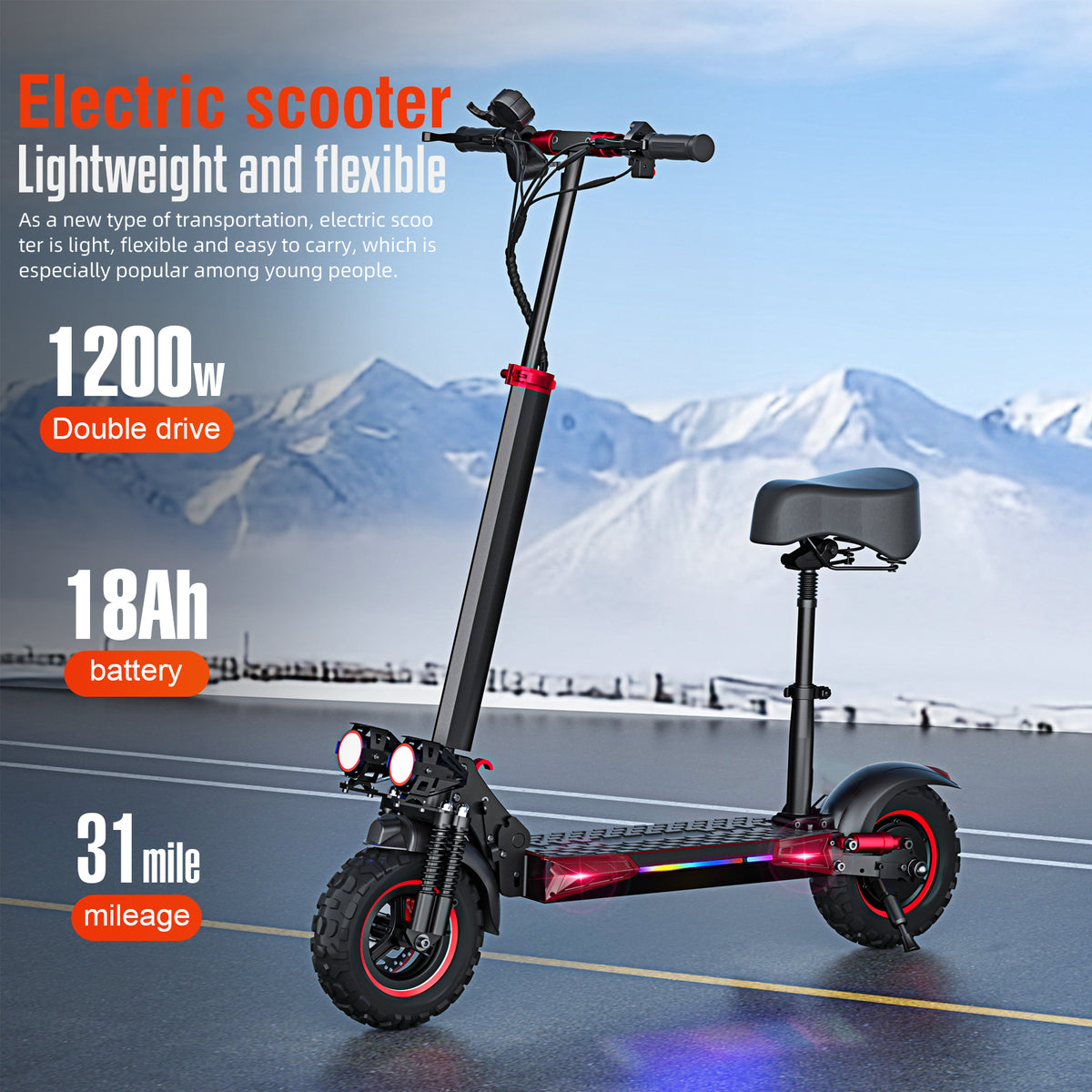 FREEBOY J11MAX Foldable Electric Scooter — 1200W · 48V 18Ah · Standard finish — image 6